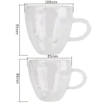Heart Love Shaped Glass Mug Couple Cups Double Glass Cup Heat-Resisting Wine Glasses Tea Mugs Milk Espresso Coffee Cup Drinkware 6