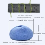 1pcs 50g Mohair Silk Wool Yarn 15% Wool 15% Mohair 40% Acrylic 30% Nylon Soft Crochet Yarn Hand Knit Scarf Shawl 330m/361yd 6