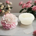 Hibiscus Flower Mold for Candle & Soap, Flat Base, Clear Texture, Easy to Demold & Clean, DIY Aromatherapy/Decoration, Essential 4