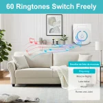 Wireless Doorbell Intelligent Welcome Door Bell 300M/984 FT Remote 60 Songs Melodies Home Smart Doorbell US EU UK Plug Optional 3