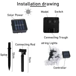 8 Mode Crystal Globe Ball Solar String Lights  Outdoor Waterproof Solar Powered Patio Light for Garden Party Decor 6