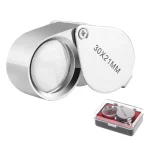 10-30X Pocket Loupe Magnifier Jewelry Magnifying Glass Foldable Diamond  Triplet Jewelers Eye Glass Tool Reading Magnifier 6