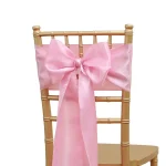 17x275cm Big Bow Chair Cover Silk Satin Chair Sashes Ribbon Bowknot Chair Decoration For Wedding Party Baby Shower Event Decor 2