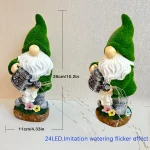 Solar Garden Gnome Watering Can Statue Light Whimsical Garden Statue Decor For Outdoor Courtyard Garden Lawn Landscape Decor 5