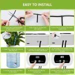 Garden Irrigation Controller with Timed Automatic Watering Device Built-in 1800mAh Battery Plant Watering System USB Charging 5