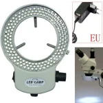 Adjustable 144 LED Ring Light Lamp backlight Illuminated for Industry Stereo Microscope Camera Magnifier AC 100~240V 3