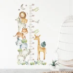 3PC Cartoon Animal Height Ruler Wall Stickers for Waterproof Removable PVC Kids Room Kindergarten Home Decoration 4