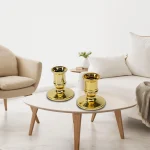2pcs Taper Candle Holders Candlestick Silver Gold Rod Wax Base For Wedding Party Festival Candlestick Home Decor Candle Holders 3