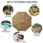 Replaceable Parasol Top Cloth Garden Outdoor Patio Canopy Umbrella Cover Sunshade Garden Canopy UV Protection 2m/2.5m/2.7m/3m 6