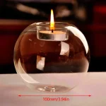 Elegant Round Glass Candle Holders - European Style Centerpiece for Christmas, Halloween & Wedding Parties 5