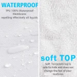 Waterproof Bedsheet Cotton Terry Flat Sheet Style Mattress Cover Anti Mites & Washable Sheet Protector 2
