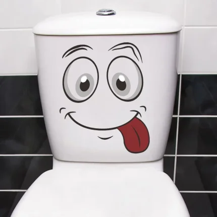 Cartoon Face Wall Stickers Self-adhesive Waterproof Moisture-proof Toilet Stickers Creative Refrigerator Stickers Decor