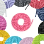 1.4m Color phone Wire Cord Rope Protecto Anti-break spring protection rope for USB Charging Cable earphone Data Bobbin Winder 2