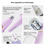2-in-1 Electric Eyebrow Trimmer And Nose Hair Groomer USB Rechargeable Facial Hair Trimmer Pain-Free Precision Grooming Tool 4