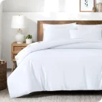 3pcs Lyocell Bamboo Fiber Duvet Cover Set,Luxury Solid Summer Silky Cooling Bedding Set(no Sheet),Single Quilt Cover+Pillowcases 3