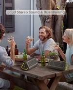 MLOVE P3 Outdoor Bluetooth Speaker, 40W Output Power Bluetooth 5.3 Speaker ,Stereo Sound IPX7 Waterproof,Micro SD Card,RGB Light 4
