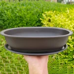 Rectangular Square Flowerpots Imitation Purple Clay Succulent Plants Pots Oval Pots Outdoor Garden Landscape Bonsai Pot Trays 6