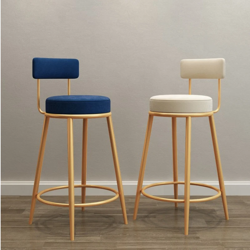 Nordic bar chairs Modern Iron art high stools kitchen backrest bar stools Cafe velvet chair counter Work stools Home furniture Nordic bar chairs Modern Iron art high stools kitchen backrest bar stools Cafe velvet chair counter Work stools Home furniture