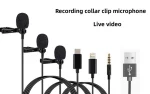 Clearance_MC01 Portable 1.5m Wired Mini Microphone Type C For Phone PC Laptop Metal Clip-on Lavalier USB mic 3.5mm Condenser Mic 2