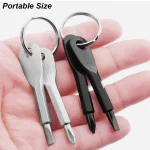 Portable Phillips Slotted Screwdriver Set Key Ring Keychain Mini Pocket Keyring Cross Screw Driver Repair Tool Gadget EDC Small 3