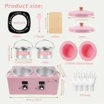 Double Pot Wax Warmer Paraffin Heater Warmer with LED Display Skin Hair Removal Adjustable Temperature For Beauty Salon Home Use 6