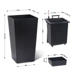 2pcs Planters Outdoor Indoor Planter Pots, High Front Porch Planter Pots with Drainage Holes Auto Watering, Convenience Instill 4