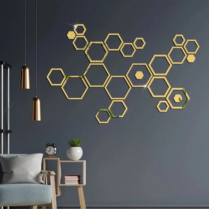 24pcs Hollow 3D Hexagonal Mirror Wall Sticker DIY Honeycomb Decoration Self Adhesive Paper Waterproof Home Living Room Bedroom 24pcs Hollow 3D Hexagonal Mirror Wall Sticker DIY Honeycomb Decoration Self Adhesive Paper Waterproof Home Living Room Bedroom