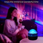 LED Ocean Wave Starry Sky Projector Lamp 1pc 7 Colors Remote Control USB Powered for Kids Room Bedroom Party Ambient Light 5