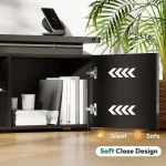 100 Inch TV Stand Entertainment Center Dynamic LED Lights High Gloss Storage Cabinets Living Room, Customized 4