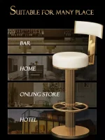Bar Stools Height Adjustable Swivel Bar Chair Stainess Steel Kitchen Counter Golder Stools Dining Desk High Chairs 2