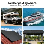 Rvpozwer 12.8V 200W Monocrystalline Solar Panel 18BB N-Type Module Off Grid PV Power Cells Waterproof  For Roof Home Off Grid 6