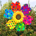 Sunflower Windmill Rotating Sunflower Wind Spinner Stake Standing Lawn Flower Pinwheel Outdoor Party Garden Yard Picnic Decor 2
