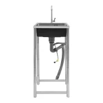 Stainless Steel Sink with Faucet Free Standing Utility Sink Single Bowl Sink Capacity 50kg for Homes Restaurants Laundry Rooms 4