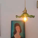 Home Simple LED Pendant Light Fixture Bedroom Living Room Bar Colorful Glass Copper Hanging Lamp Light Edison Ceiling Chandelier 3