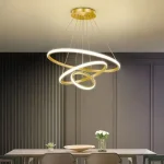 Nordic Simple Circles Pendant Lamp Chandelier LED 3 Rings lights for Dining Bar Living Room Chandelier Loft home decoration 2