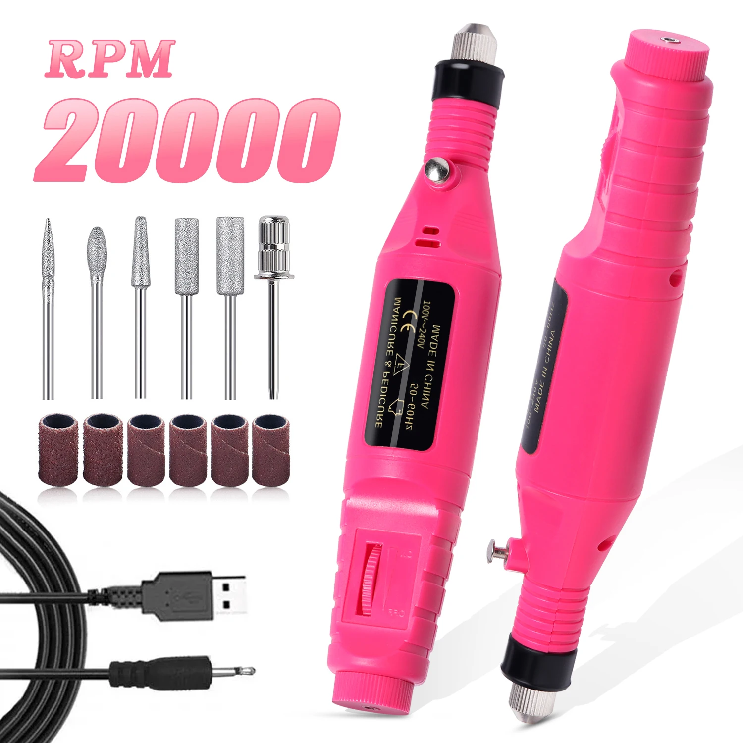 Electric Nail Sander Set Nail Drill Machine Grinding Equipment Milling Cutter For Manicure Pedicure Strong Polishing Tools Electric Nail Sander Set Nail Drill Machine Grinding Equipment Milling Cutter For Manicure Pedicure Strong Polishing Tools