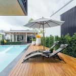 Aluminum Lounge Chair for Outside with 5 Adjustable Positions+Table 3Pcs Chaise Outdoor for Pool, Garden,Beach,Camping,Backyard 3