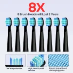 Seago Fast Rechargeable Electric Toothbrush  Smart Automatic with 8 Replacement Brush Heads Adult Waterproof 5 Modes SG-958 4