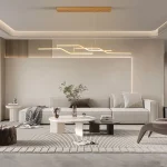 Gold 3-Light Linear LED Pendant Kitchen Light Modern Simple Style Dining Room Lighting Chandelier Dimmable 3