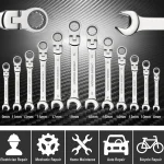 Flex-head Ratcheting Wrench Set,1Pcs Metric 6-24mm Chrome Vanadium Steel Universal Spanners for Car Repair Hand Tools 5