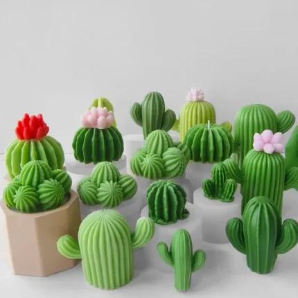 DIY Cactus Aromatherapy Candle Silicone Mold Simulation Cactus Dropper Resin Gypsum Ornament Mold DIY Glue Resin Succulent Mould