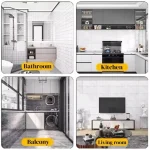 1 roll marble thick foam imitation ceramic tile self-adhesive wallpaper bedroom wallpaper bathroom waterproof wall sticker 6