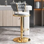 Black And Golds Bar Stool Beige High Kitchen Home Light Luxury Backrest Chair Iron Island Tabourets De Bar Dining Chairs Hocker 5