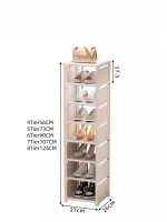 1 Piece Dustproof Single-Row Multi-Layer Shoe Rack, Shoe Storage Organizer, Entryway Furniture Shoe Cabinet, Easy to Assemble and Space-Saving, Suitable for Entryway, Closet, Living Room, Bedroom 6