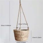 Garden Hanging Planter Macrame Plant Storage Basket Jute Rope Woven Indoor Outdoor Flower Pot Holder Plant Hangers Home Decor 5