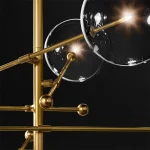 SANDYHA Creative Art Glass Ball Pendant Light Nordic Design Black Gold LED Chandelier for Stylish Living Room Bedroom Home Decor 5