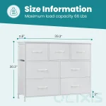 Dresser for Bedroom, 7 Storage Drawers, Wide Fabric Closet Chests Organizer Tower Furniture,TV Stand with Wooden Top Metal Frame 5