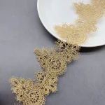 1Yard Golden White Black Flower Lace Fabric 6CM Wide 4