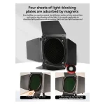 AA60-Barn Door Reflector Honeycomb Grid 4 Color Filter Set For 18Cm Standard Reflector For Godox Photo Studio Flash Accessories 5