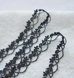 1 Yard Handmade Fabric Lace Trim Patchwork Material Black White Lace Ribbon DIY Garment Sewing Accessories 6